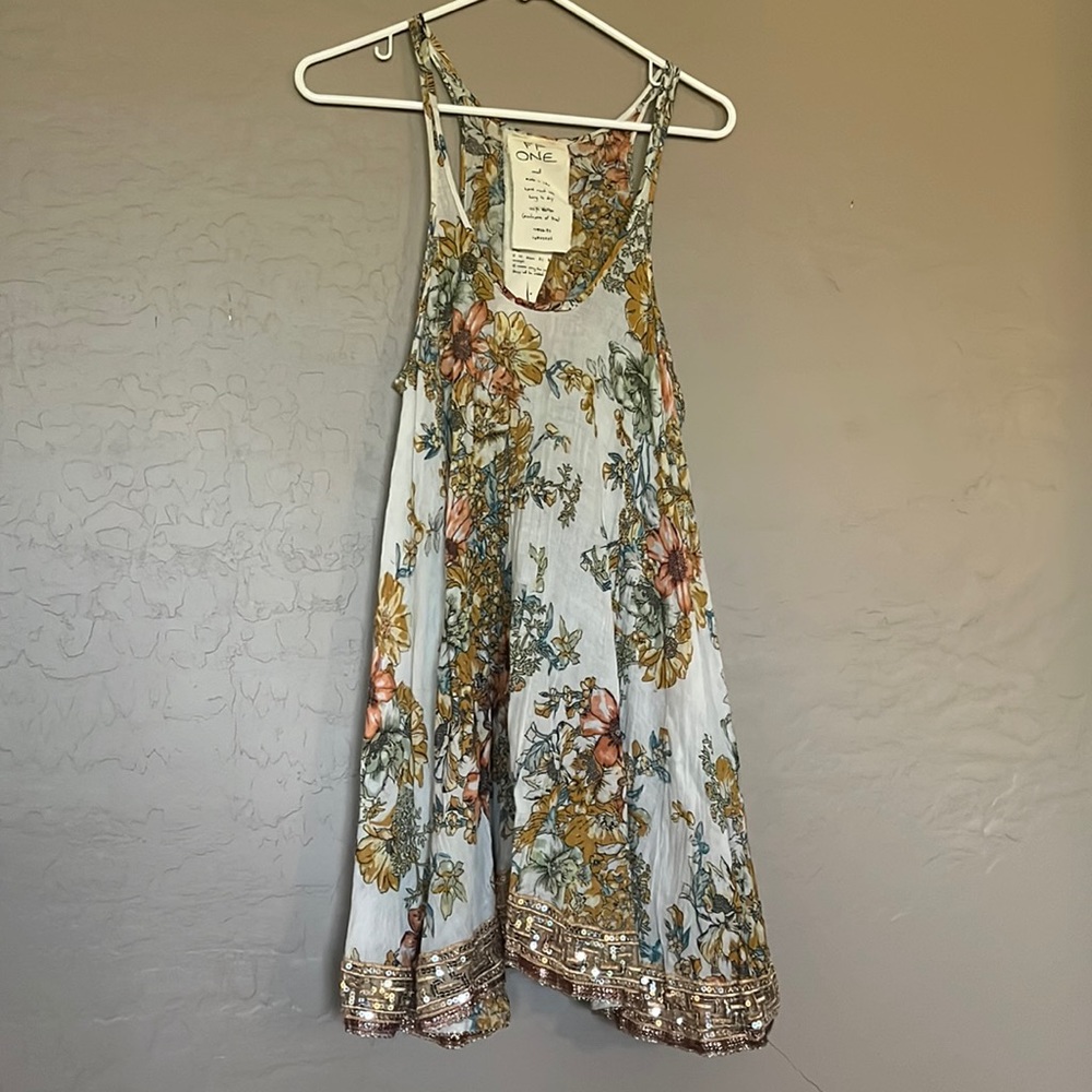 FP one tunic style/ short dress  100%cotton, sz s without tags